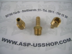 Anschlußnippel Benzin-Öl - Fitting  3/8 NPT auf 3/8 Schlauch  0°